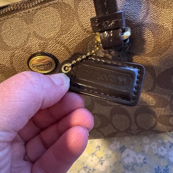 Coach Brown Signature Coated Canvas & Patent Leather Bennett Satchel Bag - Picture 5 of 10